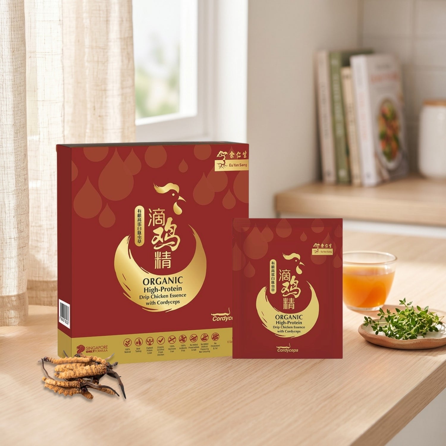 Organic High Protein Drip Chicken Essence With Cordyceps 6'S